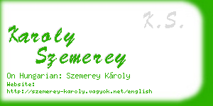 karoly szemerey business card